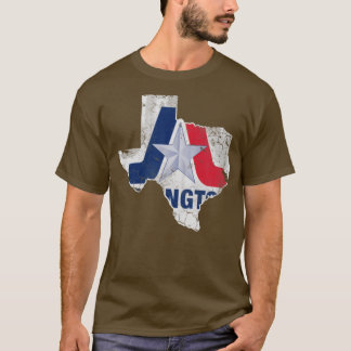 アーリントンテキサス州国旗の地図ヴィンテージフェード Tシャツ