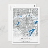 アーリントンテキサス州USAシティトラベルシティマップ ポストカード (正面/裏面)
