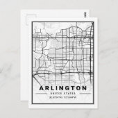 アーリントンテキサス州USAトラベルシティマップポスター ポストカード (正面/裏面)
