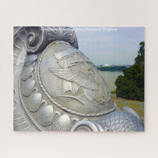 アーリントンバージニア。クリスマスグリーティング ジグソーパズル (横)