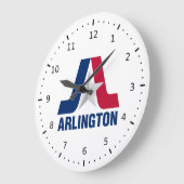 アーリントン国旗、テキサス州 ラージ壁時計 (傾斜)