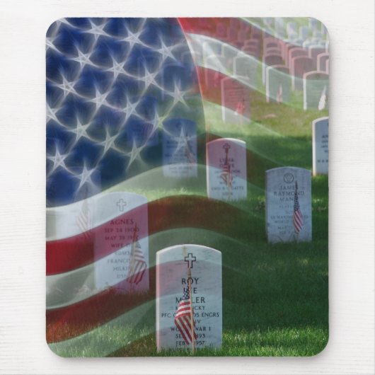 アーリントン国立墓地、米国旗 マウスパッド (正面)