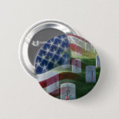 アーリントン国立墓地、米国旗 缶バッジ (正面&裏面)