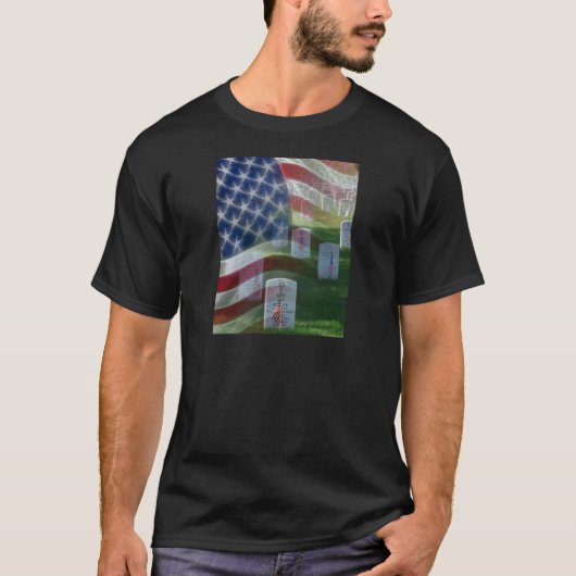 アーリントン国立墓地、米国旗 Tシャツ (正面)