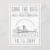 アーリントン結婚ズ |スタイル設定されたスカイライン日付を保存 ポストカード (正面)