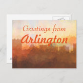 アーリントン、テキサス州・スカイライン – 雲の中 ポストカード (正面/裏面)