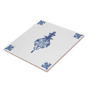 アーリーアールヌーボーオランダデルフトブルークリーチャー タイル (側面)