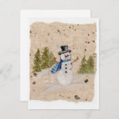 アーリーウィンター雪だるまイントップハットウェーブズハロー シーズンカード (正面/裏面)