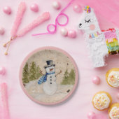 アーリーウィンター雪だるまイントップハットウェーブズハロー ペーパープレート (パーティー)