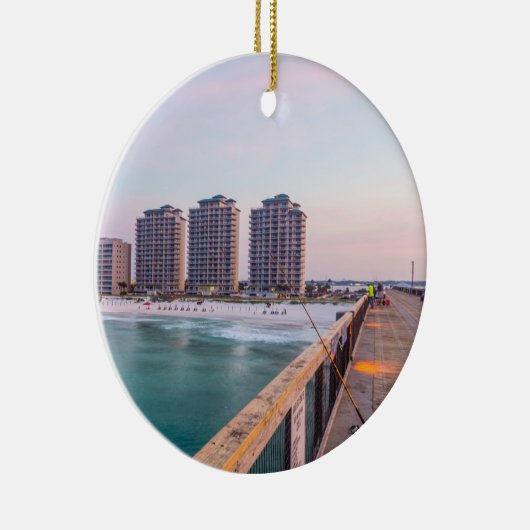 アーリーナバラビーチフロリダ魚釣り セラミックオーナメント (右)