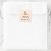 アーリーバードオウムおもしろい引用文 スクエアシール (バッグ)