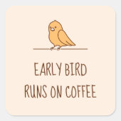 アーリーバードオウムおもしろい引用文 スクエアシール (正面)