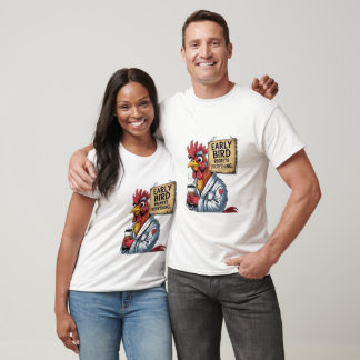 アーリーバードパパおもしろい – ルースターTシャツ Tシャツ