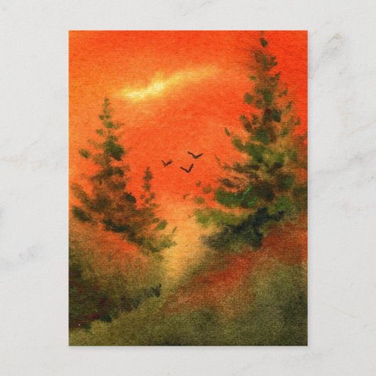 「アーリーバード」田舎道はがき ポストカード (正面)