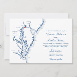 アーリービルメリーランドの地図エレガントな結婚式 招待状