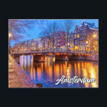 アーリー夕べインアムステルダム，オランダ ポストカード<br><div class="desc">この旅行はがきは、サンダウンで美しく歴史的な都市アムステルダム、オランダの写真を備えている。このユニークハガキは友最高の人や家族に最適だ。</div>