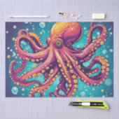 アールはっきりしたトポップ・アートの・タコ・デコペデザイン 薄葉紙 (クラフト)