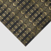 アールエレガントデコ模様ブラック金ゴールド組織 薄葉紙 (詳細)