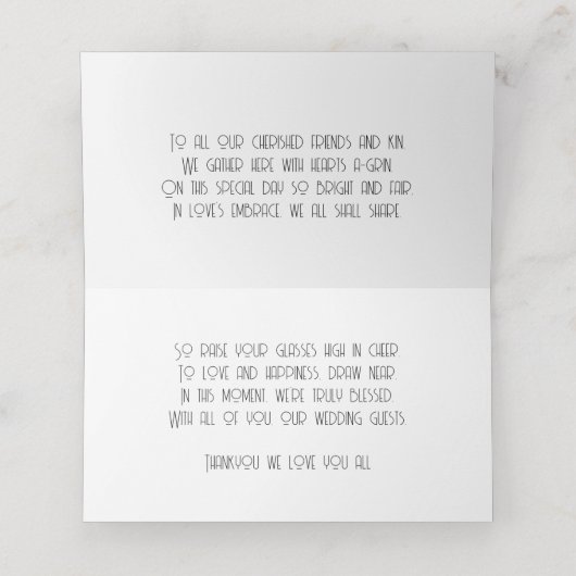 アールエレガントデコ金ゴールド折り畳み座席表 プレイスカード (内部開封)