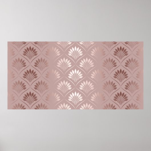 アールエレガントデコ金ゴールド格子パターン ポスター (正面)