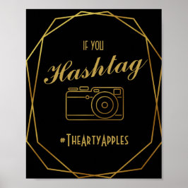 アールエレガントデコ金ゴールド&ブラックソーシャルメディア ポスター