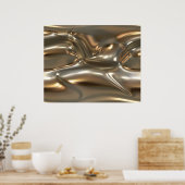 アールオーガニックト溶融金属板金ゴールド及び銀 ポスター (キッチン)