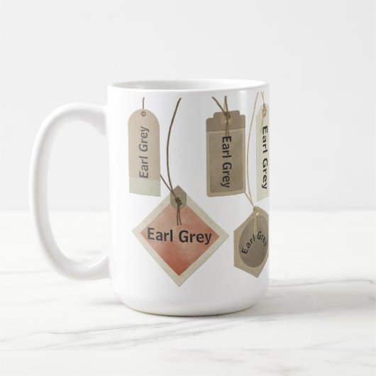 アールグレイティーオエディ文字モノグラム |パーソナライズされた | コーヒーマグカップ (左)