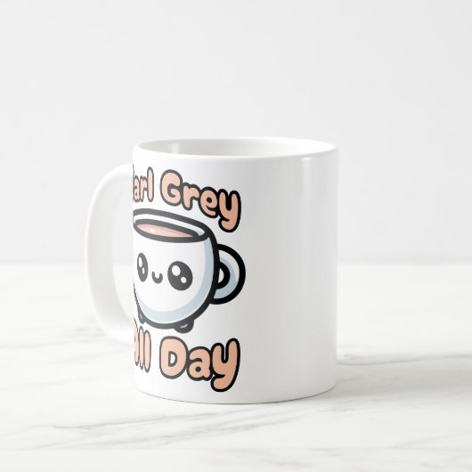 アールグレイ終日！かわいいアールグレイ茶パン漫画 コーヒーマグカップ (正面左)