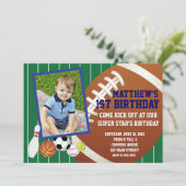 アールスターフットボール誕生日招待状 招待状 (スタンド正面)