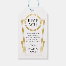 アールデコありがとう20sラベルホワイト金ゴールド結婚 ギフトタグ