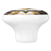 アールデコいかりブラックおよび金ゴールド 航海の セラミックノブ (側面)