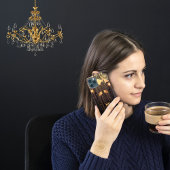 アールデコお洒落金ゴールドレインブラックモノグラムまたは名前 Case-Mate iPhoneケース