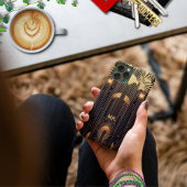 アールデコお洒落金ゴールドレインブラックモノグラムまたは名前 Case-Mate iPhoneケース