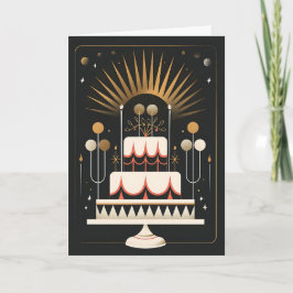 アールデコお誕生日ケーキ カード