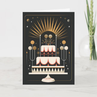 アールデコお誕生日ケーキ カード