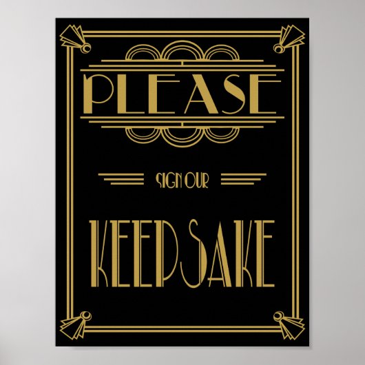 アールデコお願い記念結婚プリント ポスター (正面)