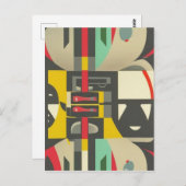 アールデコが世紀中葉に出会うモダン ポストカード (正面/裏面)