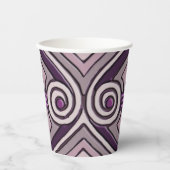 アールデコが持続する（ミュートされた紫色） 紙コップ (正面)