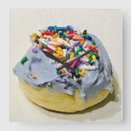 アールデコすり砂糖クッキーの壁時計 スクエア壁時計