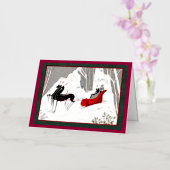 アールデコそり 箔グリーティングカード (蘭)