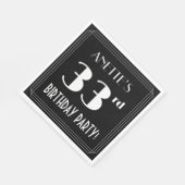 アールデコで33rd誕生日パーティーを見る名前をカスタムする スタンダードランチョンナプキン (角)