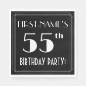 アールデコで55th誕生日パーティーを見る名前をカスタムする スタンダードランチョンナプキン (正面)