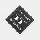 アールデコで55th誕生日パーティーを見る名前をカスタムする スタンダードランチョンナプキン (角)