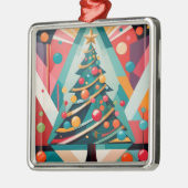 アールデコとバブル付きクリスマスツリー メタルオーナメント (左)