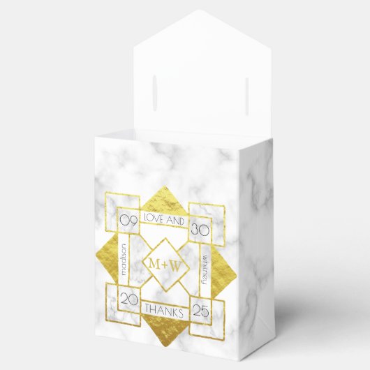 アールデコと感謝していの大理石の金箔 フェイバーボックス (オープン)