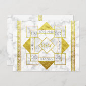 アールデコと感謝していの大理石の金箔 ポストカード (正面/裏面)