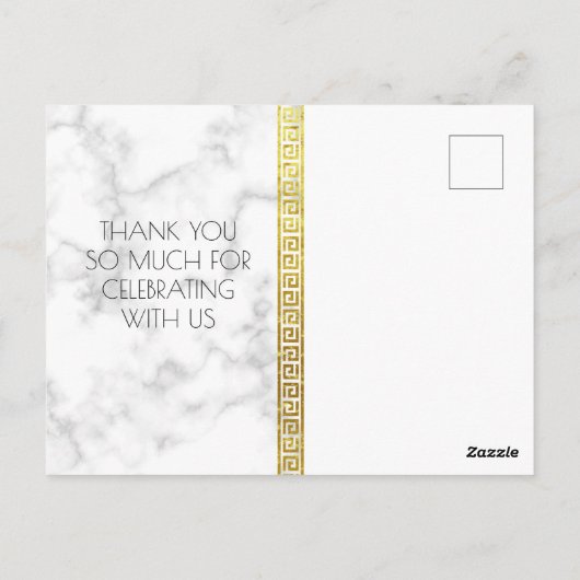 アールデコと感謝していの大理石の金箔 ポストカード (裏面)