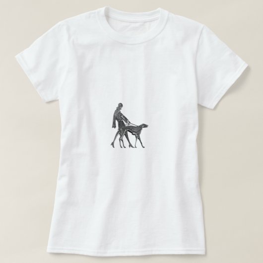 アールデコと犬 Tシャツ (デザイン正面)