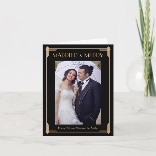 アールデコと結婚したメリークリスマスノートカード シーズンカード (正面)