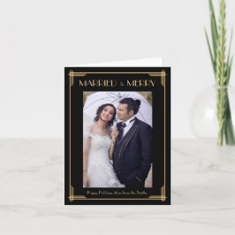 アールデコと結婚したメリークリスマスノートカード シーズンカード